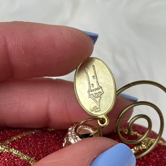 Landmark Creations Red Heart Ornament Handblown Glass Glitter Gold Love FLAWED - Picture 6 of 16